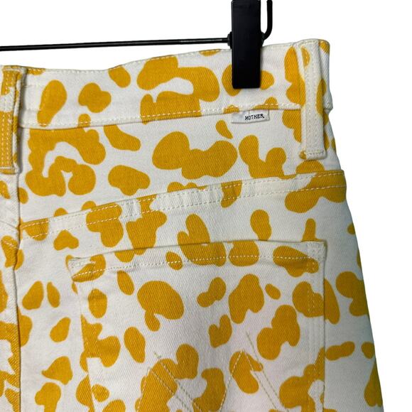 Mother Curbside Heel Fray Jean Floral Leopard in Second Chance - Picture 5 of 12